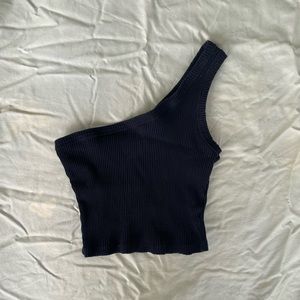 SHEIN One Shoulder Rib Knit Top
